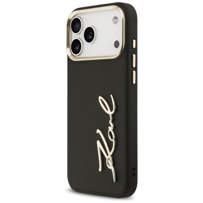 Deksel for Apple iPhone 17 Pro Max, Karl Lagerfeld, Script Logo, Svart