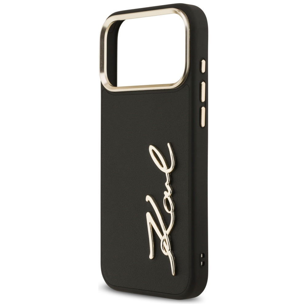 Deksel for Apple iPhone 17 Pro Max, Karl Lagerfeld, Script Logo, Svart
