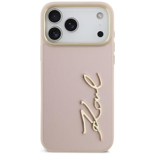 Deksel for Apple iPhone 17 Pro Max, Karl Lagerfeld, Script Logo, Rosa