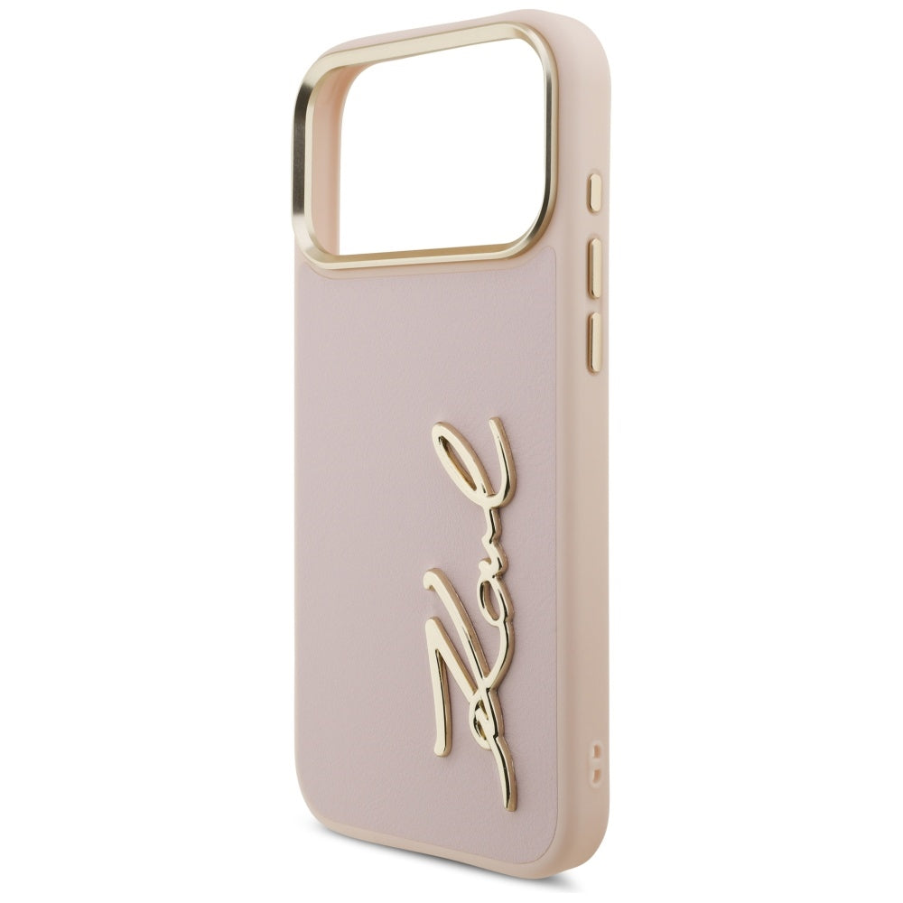 Deksel for Apple iPhone 17 Pro Max, Karl Lagerfeld, Script Logo, Rosa