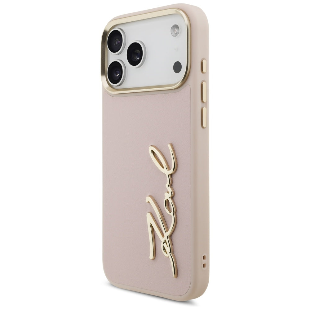 Deksel for Apple iPhone 17 Pro Max, Karl Lagerfeld, Script Logo, Rosa