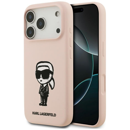 Deksel for Apple iPhone 17 Pro Max, Karl Lagerfeld, Sketch and Logo Karl, Rosa