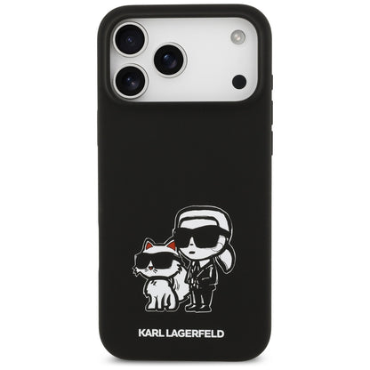 Deksel for Apple iPhone 17 Pro Max, Karl Lagerfeld, Sketch and Logo Karl & Choupette, Svart