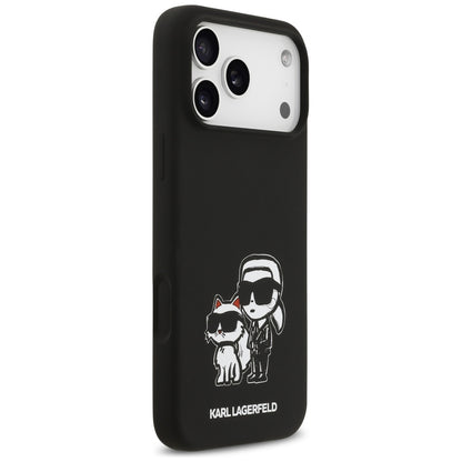 Deksel for Apple iPhone 17 Pro Max, Karl Lagerfeld, Sketch and Logo Karl & Choupette, Svart