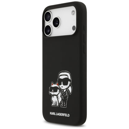 Deksel for Apple iPhone 17 Pro Max, Karl Lagerfeld, Sketch and Logo Karl & Choupette, Svart