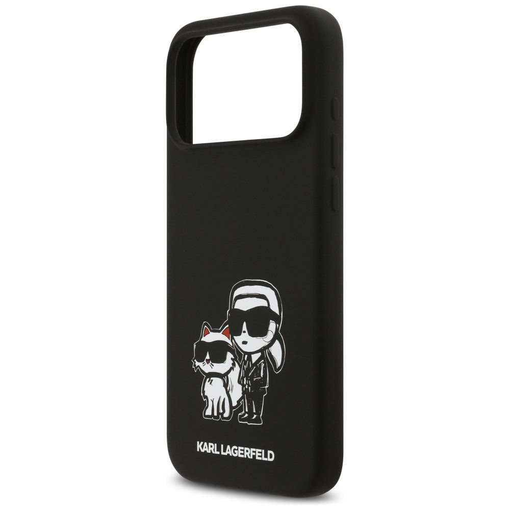 Deksel for Apple iPhone 17 Pro Max, Karl Lagerfeld, Sketch and Logo Karl & Choupette, Svart