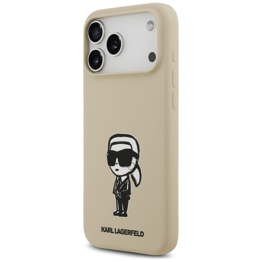 Deksel for Apple iPhone 17 Pro Max, Karl Lagerfeld, Sketch and Logo Karl, Brun