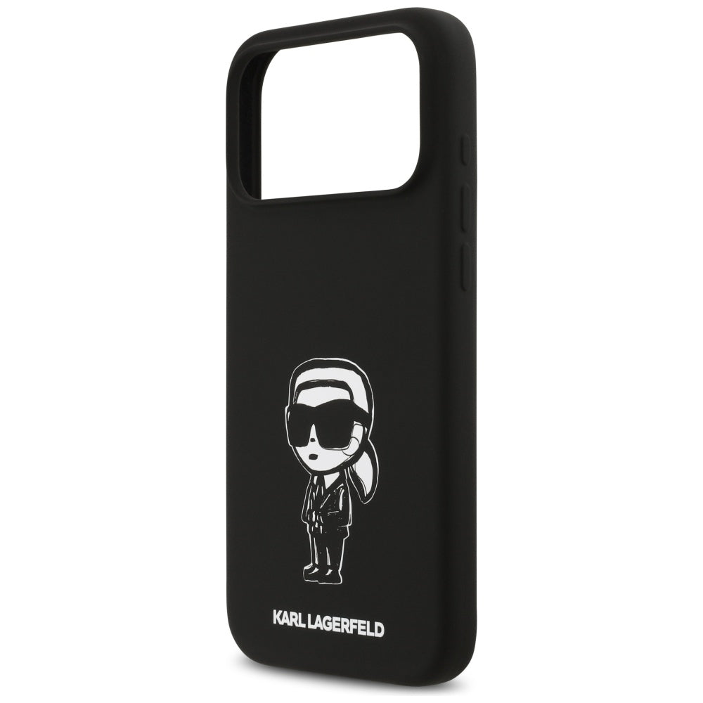 Deksel for Apple iPhone 17 Pro Max, Karl Lagerfeld, Sketch and Logo Karl, Svart