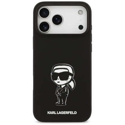 Deksel for Apple iPhone 17 Pro Max, Karl Lagerfeld, Sketch and Logo Karl, Svart