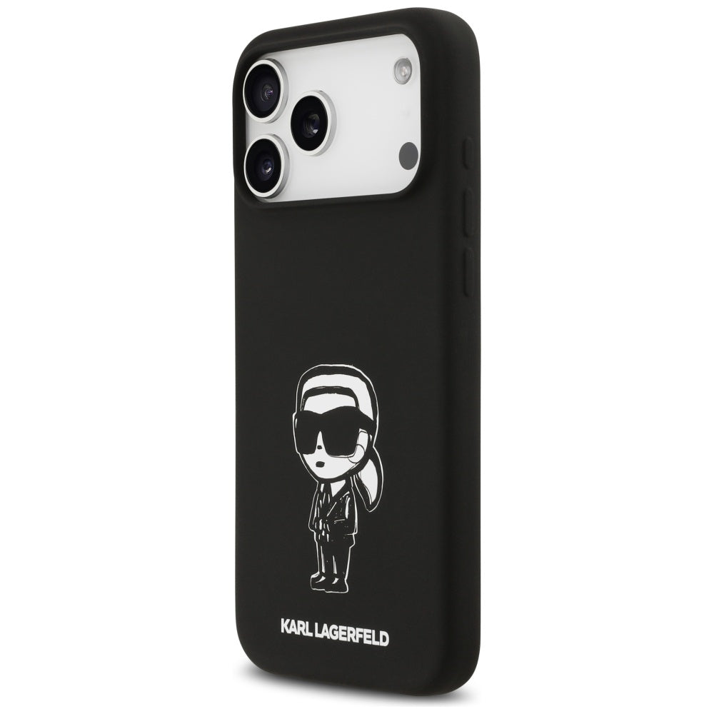 Deksel for Apple iPhone 17 Pro Max, Karl Lagerfeld, Sketch and Logo Karl, Svart