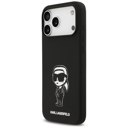 Deksel for Apple iPhone 17 Pro Max, Karl Lagerfeld, Sketch and Logo Karl, Svart
