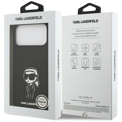 Deksel for Apple iPhone 17 Pro Max, Karl Lagerfeld, Sketch and Logo Karl, Svart