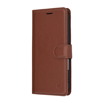 Deksel for Apple iPhone 17 Pro Max, Techsuit, Leather Folio, Brun