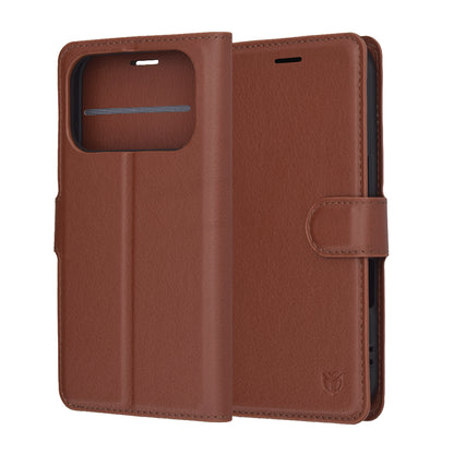 Deksel for Apple iPhone 17 Pro Max, Techsuit, Leather Folio, Brun