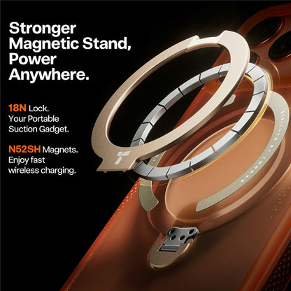 Deksel for Apple iPhone 17 Pro Max, Torras, Ostand Spin Air, Oransje