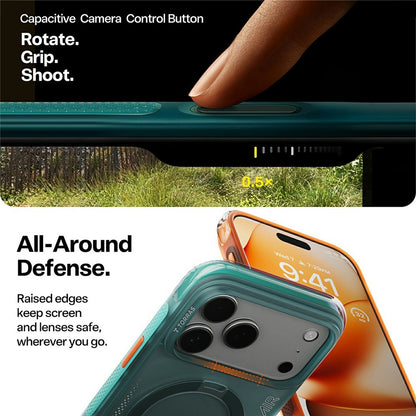 Deksel for Apple iPhone 17 Pro Max, Torras, Ostand Spin Air, Grønn