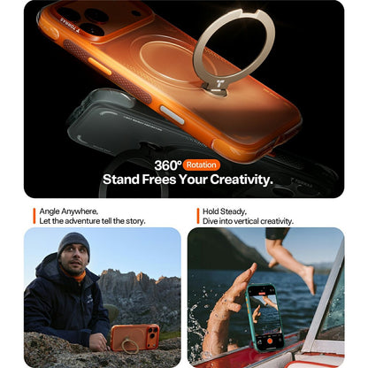 Deksel for Apple iPhone 17 Pro Max, Torras, Ostand Spin Air, Grønn