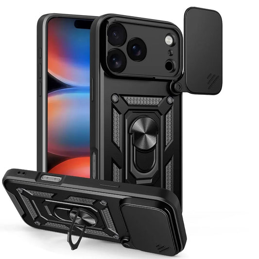 Deksel for Apple iPhone 17 Pro, Techsuit, CamShield, Svart