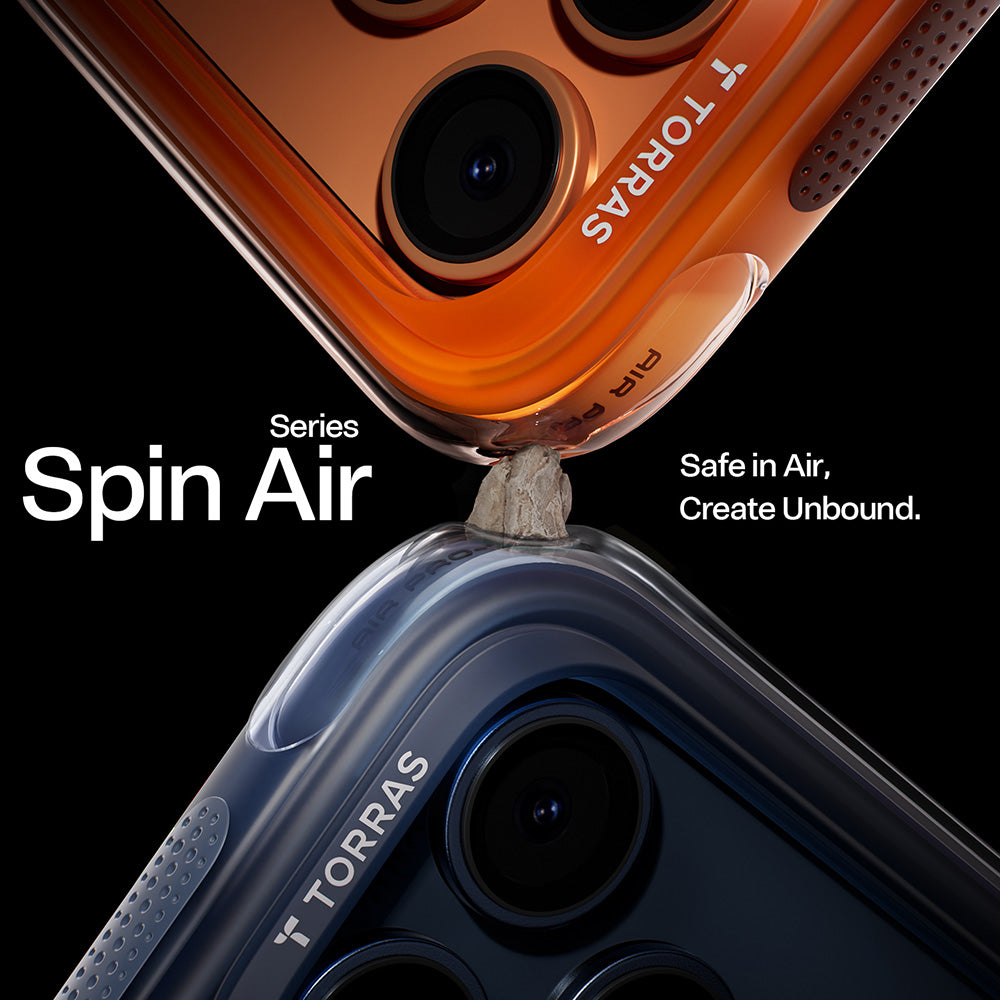 Deksel for Apple iPhone 17 Pro, Torras, Ostand Spin Air, Blå