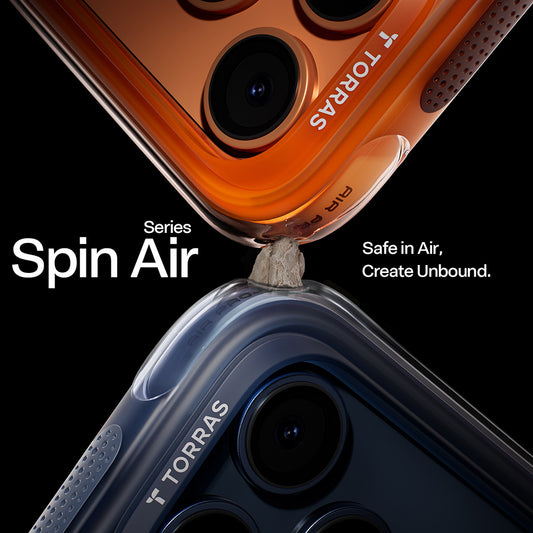Deksel for Apple iPhone 17 Pro, Torras, Ostand Spin Air, Blå