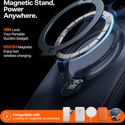 Deksel for Apple iPhone 17 Pro, Torras, Ostand Spin Air, Blå