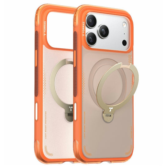 Deksel for Apple iPhone 17 Pro, Torras, Ostand Spin Air, Oransje