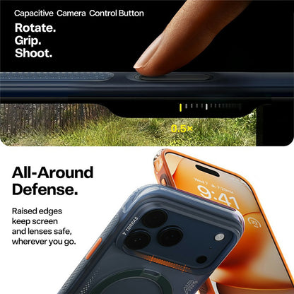 Deksel for Apple iPhone 17 Pro, Torras, Ostand Spin Air, Oransje