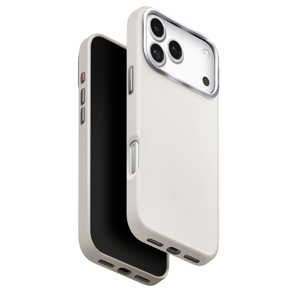 Deksel for Apple iPhone 17 Pro, UNIQ, Lyden Leatherette, Grå