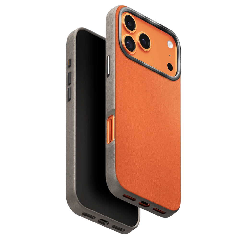 Deksel for Apple iPhone 17 Pro, UNIQ, Lyden Leatherette, Beige Oransje