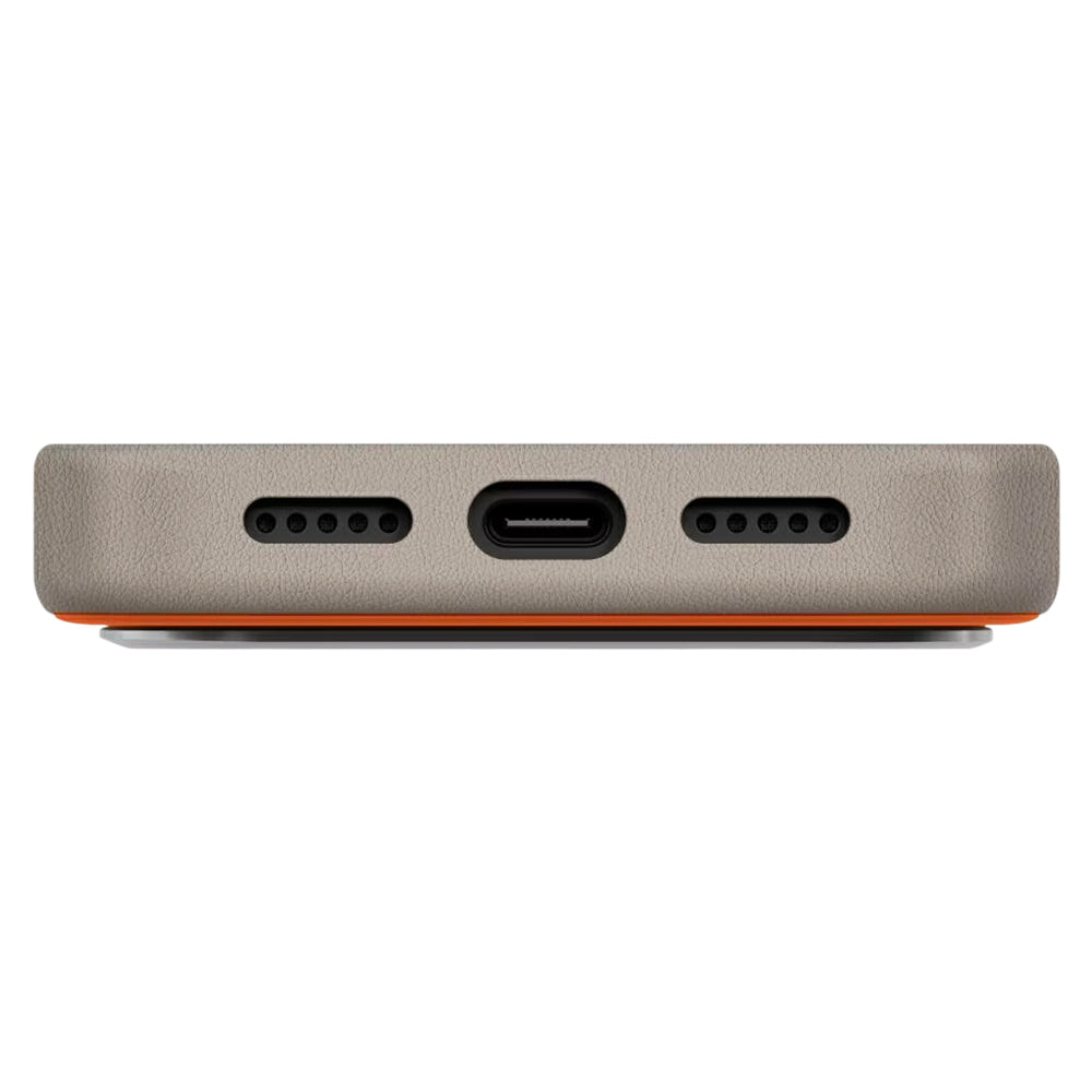 Deksel for Apple iPhone 17 Pro, UNIQ, Lyden Leatherette, Beige Oransje