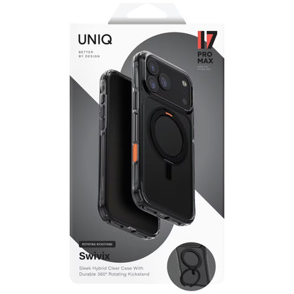 Deksel for Apple iPhone 17 Pro, UNIQ, Swivix, Svart