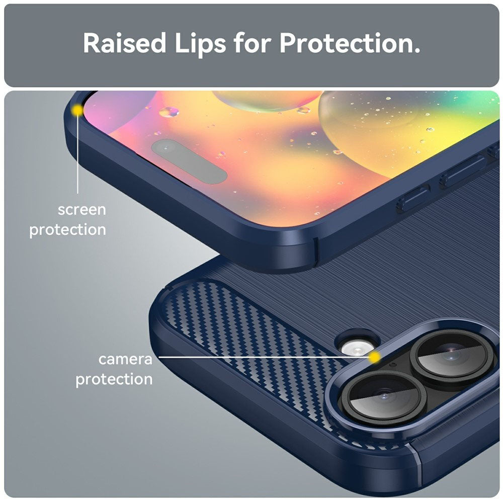Deksel for Apple iPhone 17, Techsuit, Karbon, Blå
