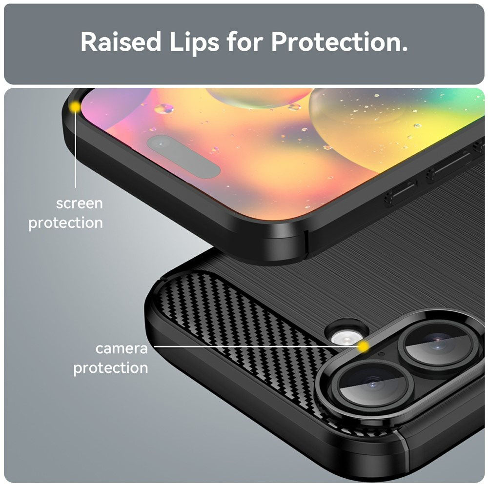 Deksel for Apple iPhone 17, Techsuit, Karbon, Svart