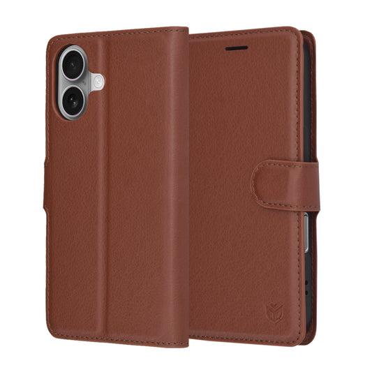 Deksel for Apple iPhone 17, Techsuit, Leather Folio, Brun