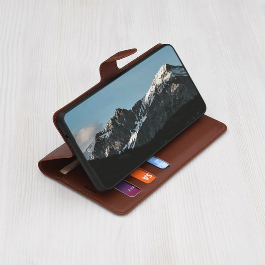 Deksel for Apple iPhone 17, Techsuit, Leather Folio, Brun