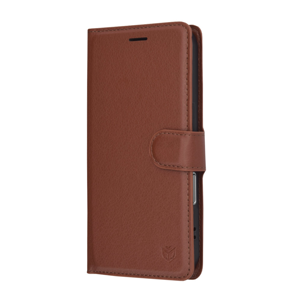 Deksel for Apple iPhone 17, Techsuit, Leather Folio, Brun