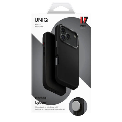 Deksel for Apple iPhone 17, UNIQ, Lyden Leatherette, Svart