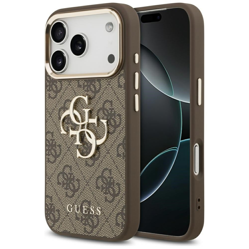 Deksel for Apple iPhone 18 Pro / 17 Pro, Guess, 4G Big Classic Logo, Brun