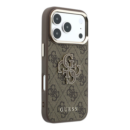 Deksel for Apple iPhone 18 Pro / 17 Pro, Guess, 4G Big Resin Logo, Brun