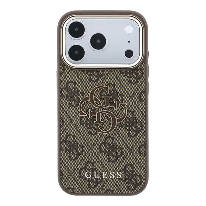 Deksel for Apple iPhone 18 Pro / 17 Pro, Guess, 4G Big Resin Logo, Brun