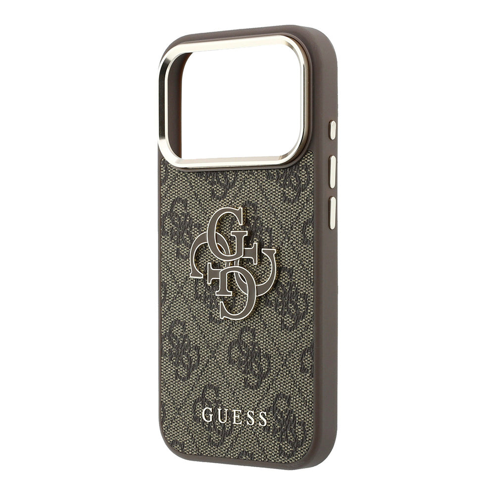 Deksel for Apple iPhone 18 Pro / 17 Pro, Guess, 4G Big Resin Logo, Brun