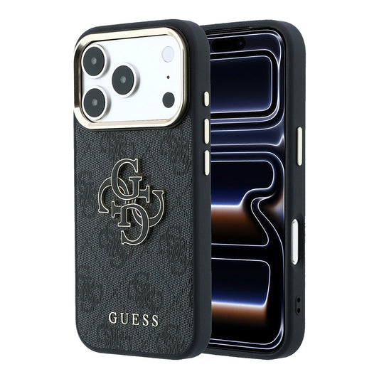 Deksel for Apple iPhone 18 Pro / 17 Pro, Guess, 4G Big Resin Logo, Svart