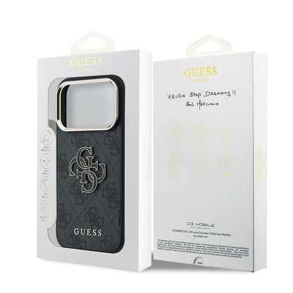 Deksel for Apple iPhone 18 Pro / 17 Pro, Guess, 4G Big Resin Logo, Svart