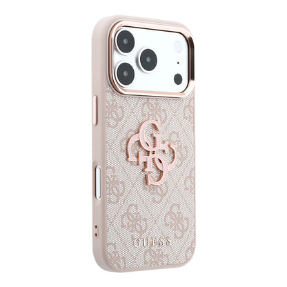 Deksel for Apple iPhone 18 Pro / 17 Pro, Guess, 4G Big Resin Logo, Rosa