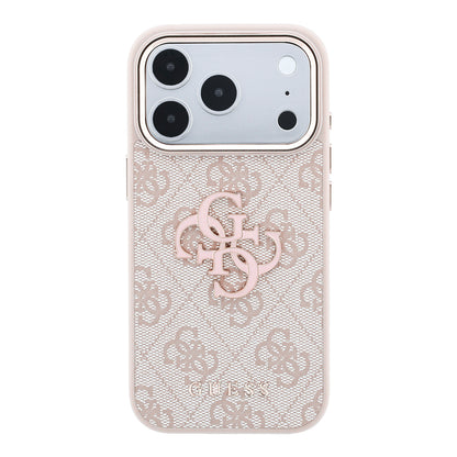 Deksel for Apple iPhone 18 Pro / 17 Pro, Guess, 4G Big Resin Logo, Rosa