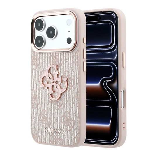 Deksel for Apple iPhone 18 Pro / 17 Pro, Guess, 4G Big Resin Logo, Rosa
