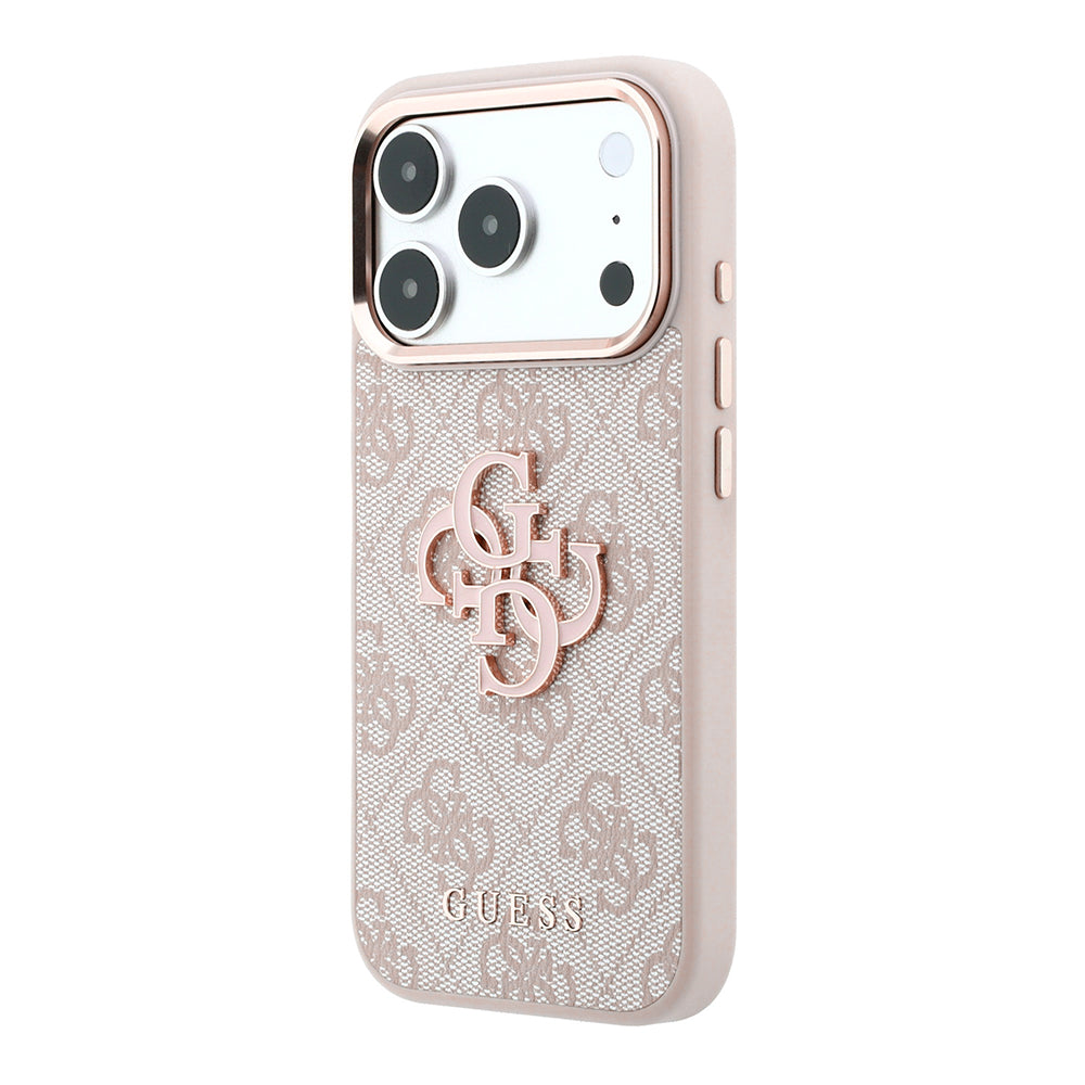 Deksel for Apple iPhone 18 Pro / 17 Pro, Guess, 4G Big Resin Logo, Rosa