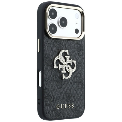 Deksel for Apple iPhone 18 Pro / 17 Pro, Guess, 4G Big Strass Logo, Svart