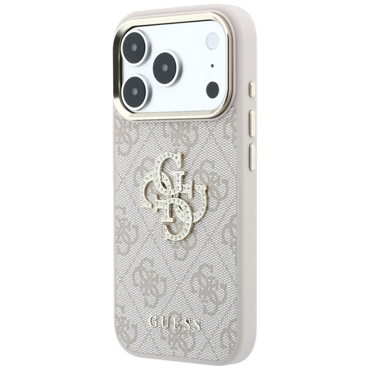Deksel for Apple iPhone 18 Pro / 17 Pro, Guess, 4G Big Strass Logo, Rosa
