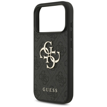 Deksel for Apple iPhone 18 Pro / 17 Pro, Guess, 4G Classic Logo med stropp, svart